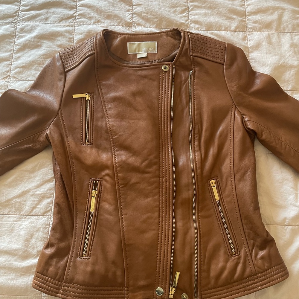 Michael Kors Brown Leather jacket